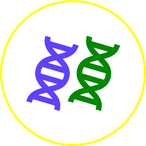 Isotipo del concepto "conceptos" realizado con un símbolo de ADN.