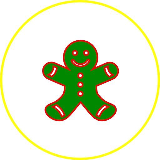 Isotipo del concepto "juego" realizado con un símbolo de una galleta en forma de muñeco.