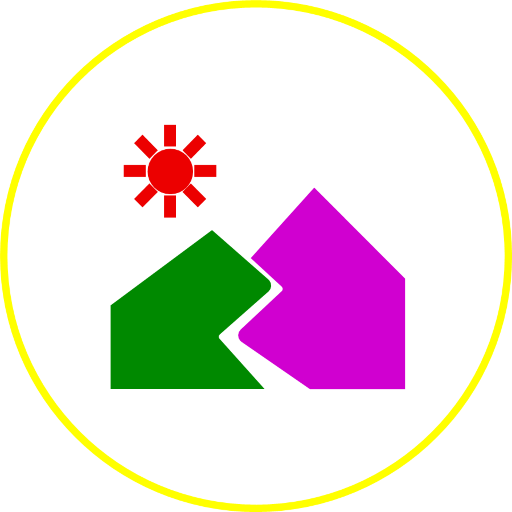 Isotype of the “transport” concept made with a set of two mountains and a sun.