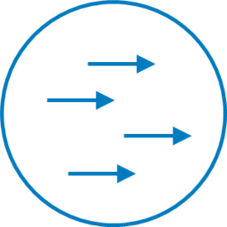 Isotip del concepte "equip de treball" realitzat amb un conjunt de quatre fletxes senyalant a la dreta.
