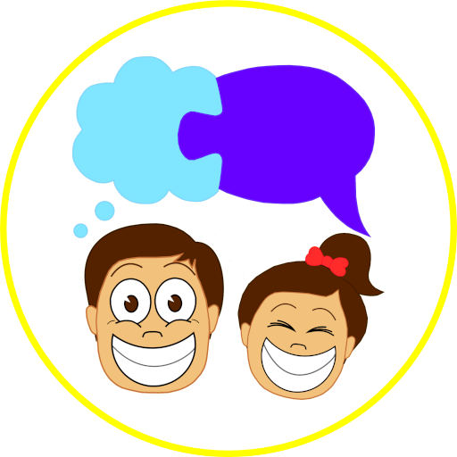 Isotipo del concepto "Easy Communicator" realizado con una imagen de un niño y una sonriente con un bocadillo de texto cada cual.