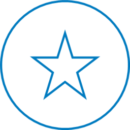 Isotip del concepte "reconeixements" realitzat amb una estrella de cinc puntes.
