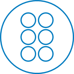 Isotip del concepte "institució" realitzat amb 6 circumferències, inspirat en el logotip de la UPC.