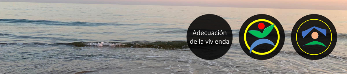 Image of some waves on the beach with the text "Adequacy of housing", the logo of the Chair of Accessibility and the avatar of the application.