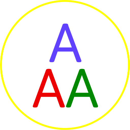 Concept isotype "WCAG 2.2" made with three A's forming a triangle.